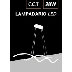 LAMPADA LED A SOSPENSIONE MODERNO ONDE INTRECCIATE 28W 2240LM CCT LUCE VARIABILE B56-3C