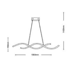 LAMPADA LED A SOSPENSIONE MODERNO ONDE INTRECCIATE 28W 2240LM CCT LUCE VARIABILE B56-3C