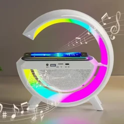 LAMPADA LED CARICABATTERIA WIRELESS CASSA SPEAKER BLUETOOTH MUSICA ALTOPARLANTE