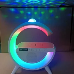 LAMPADA LED CARICABATTERIA WIRELESS CASSA FORMA G CON PROIETTORE CIELO STELLATO