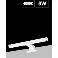LAMPADA LED DA SPECCHIO 6W BAGNO LUCE 4000K IP44 TONDO ARGENTO DOPPIA ISTALLAZIONE 400PC-AN