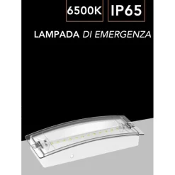 LAMPADA LED DI EMERGENZA DA ESTERNO INTERNO ANTI BLACKOUT 1.5W IP65 LUCE 6500K LT-49312