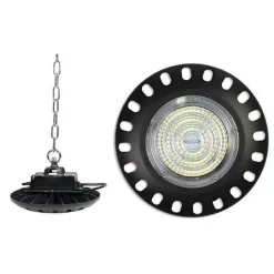 LAMPADA LED INDUSTRIALE A DISCO UFO CATENA 100W CAPANNONE LUCE 6500K F100W-NF9