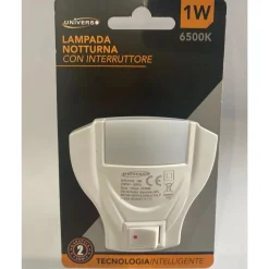 LAMPADA LED LUCE NOTTURNA CON INTERRUTTORE 1 W LUCE FREDDA 6500K 6LM IP20 XYD102