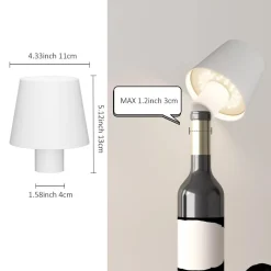 LAMPADA LED PER BOTTIGLIA TAPPO TAVOLO TOUCH DIMMERABILE 3 TONALITÀ RICARICABILE