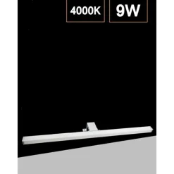 LAMPADA LED PER SPECCHIO BAGNO DOPPIA ISTALLAZIONE 9W LUCE 4000K IP44 ARGENTO 600PC-1-AN