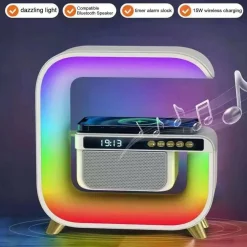 LAMPADA LED RGB CON RICARICA WIR INDUZIONE SPEACKER CASSA A FORMA DI G QUADRATA