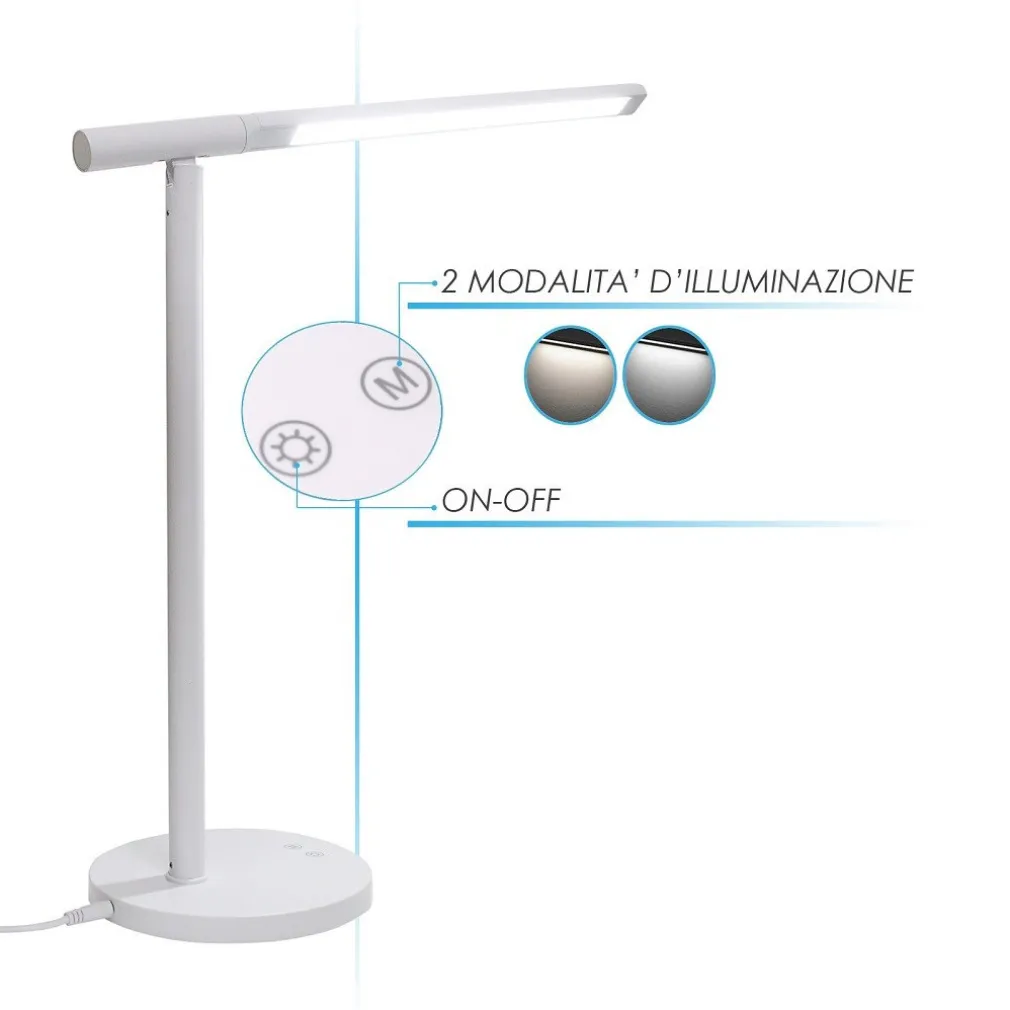 LAMPADA LED RICARICABILE TAVOLO SCRIVANIA ILLUMINAZIONE MULTIDIREZIONALE DT-2684
