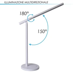 LAMPADA LED RICARICABILE TAVOLO SCRIVANIA ILLUMINAZIONE MULTIDIREZIONALE DT-2684