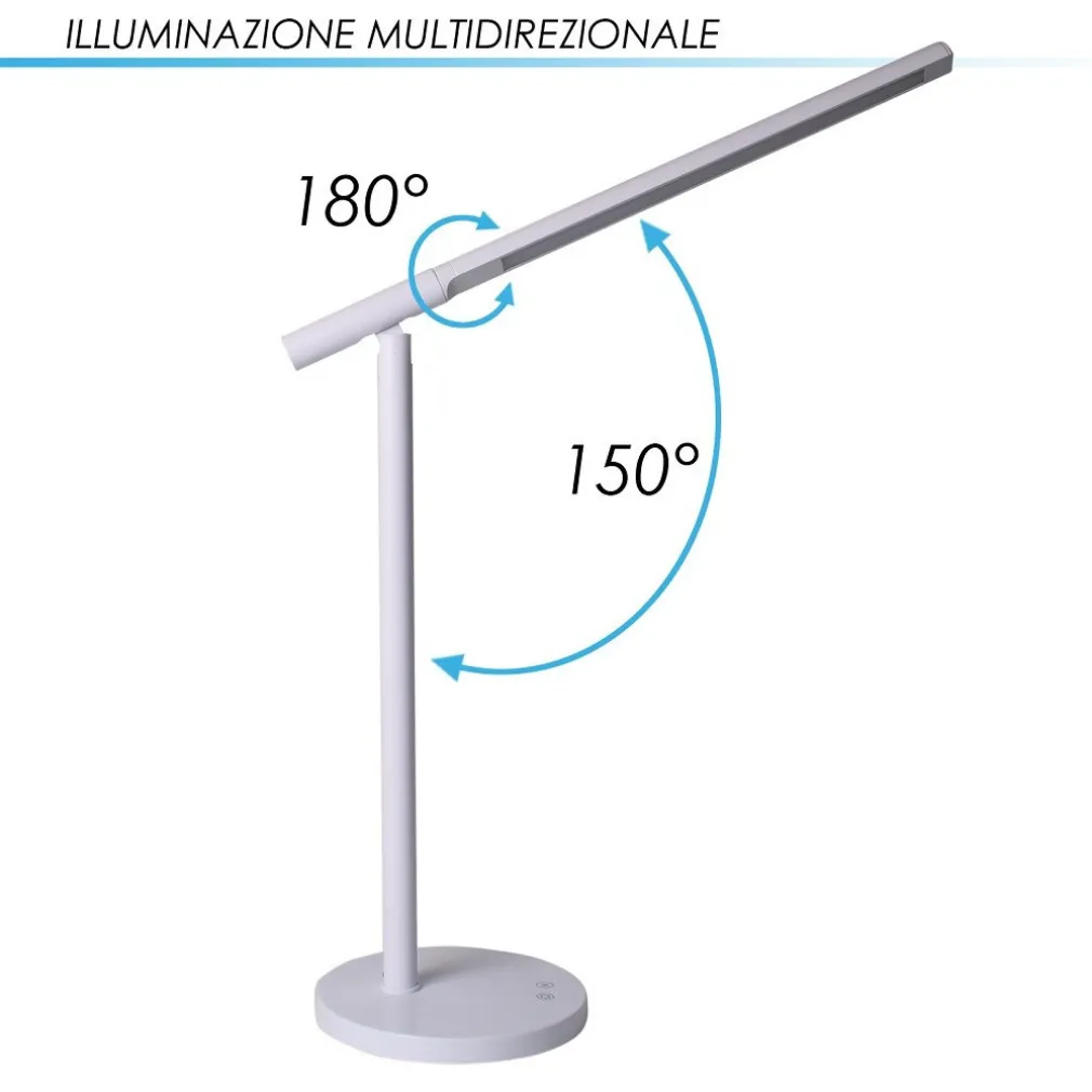 LAMPADA LED RICARICABILE TAVOLO SCRIVANIA ILLUMINAZIONE MULTIDIREZIONALE DT-2684