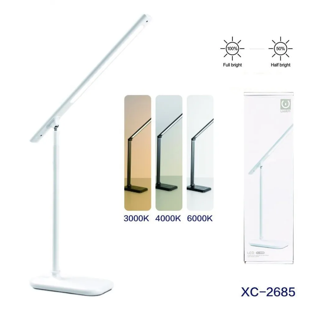 LAMPADA LED SCRIVANIA RICARICABILE USB DA TAVOLO TOUCH 3 MODALITA' LUCE XC-2685