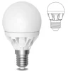 LAMPADA LED 6W WATT E14 490 LUMEN BIANCO CALDO 3000°K SFERA GLOBO OPACA