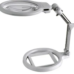 LAMPADA LENTE DI INGRANDIMENTO DA TAVOLO CON LUCE 2 LED PORTATILE 130 MM A 26MM