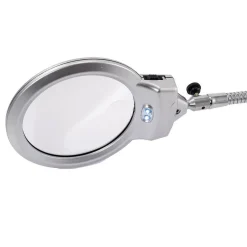 LAMPADA LENTE LED CLIP DA TAVOLO SCRIVANIA UFFICIO INGRANDIMENTO CON PINZA 2 LED