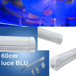 LAMPADA LUCE 60CM SOTTOPENSILE AMBIENTI LUCE BLU BARRA LED TUBO NEON T8 9 WATT