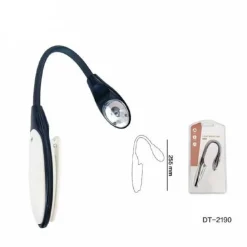 LAMPADA LUCE DA LETTURA CON CLIP LIGHT BOOK LED FLESSIBILE CASA CAMPEGGI DT-2090