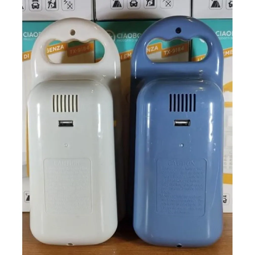 LAMPADA LUCE DI EMERGENZA RICARICABILE LED USB 5V 1A BATTERIA POWER BANK TX-9184