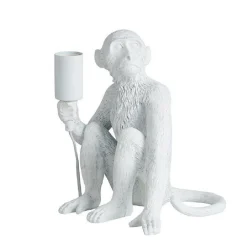 LAMPADA LUME DA SCRIVANIA E27 DECORATIVA A FORMA DI SCIMMIA BIANCA ABAT JOU D07