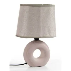 LAMPADA LUMETTO ABAT JOUR CERAMICA TAVOLO COMODINO E14 60W DESIGN 26X10CM 793820