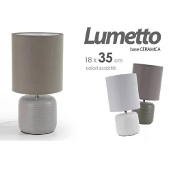 LAMPADA LUMETTO ABAT JOUR TAVOLO BASE CERAMICA MATT 18X35 CM VARI COLORI 752452