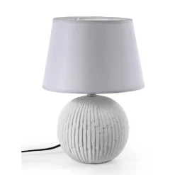 LAMPADA LUMETTO ABAT JOUR TAVOLO COMODINO BASE CERAMICA CLASSICA 29X15CM 806179