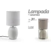 LAMPADA LUMETTO ABAT-JOUR 15X31CM DA TAVOLO E14 BASE IN CERAMICA 2 COLORI 806032