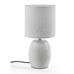 LAMPADA LUMETTO ABAT-JOUR 15X31CM DA TAVOLO E14 BASE IN CERAMICA 2 COLORI 806032