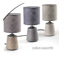 LAMPADA LUMETTO ABAT-JOUR 32 CM DA TAVOLO BASE IN CERAMICA VARI COLORI 772962