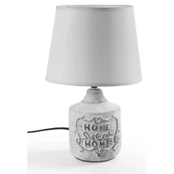 LAMPADA LUMETTO ABAT-JOUR 22X34CM DA TAVOLO BASE CERAMICA HOME SWEET 3COL 779138