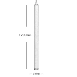 LAMPADA MODERNA SOSPENSIONE 120CM SLIM TONDO LED 5WATT LUCE 3000K CUCINA PUB BAR