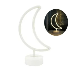 LAMPADA NOTTE LUCE BIANCO CALDO LED MEZZA LUNA TAVOLO NEON NOTTURNA DECORAZIONE