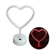 LAMPADA NOTTE LUCE ROSSO LED FORMA DI CUORE TAVOLO NEON NOTTURNA DECORAZIONE