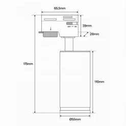LAMPADA PORTAFARETTO CILINDRICO PER BINARIO MONOFASE ORIENTABILE ATTACCO GU10 194C
