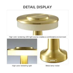 LAMPADA SCRIVANIA LED PORTATILE 3 SFUMATURE LUCE TOUCH USB RICARICABILE Q-TL145