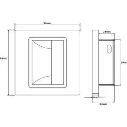 LAMPADA SEGNAPASSO 1W A LED DA PARETE MURO APPLIQUE DA INTERNO 95X95 LUCE CALDA