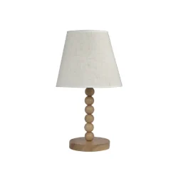 LAMPADA TAVOLO CON BASE IN LEGNO CON MOTIVO PARALUME BIANCO ATTACCO E27 XC-7014