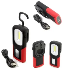 LAMPADA TORCIA LAVORO CALAMITA PORTATILE LED RICARICABILE BASE MAGNETICA GANCIO