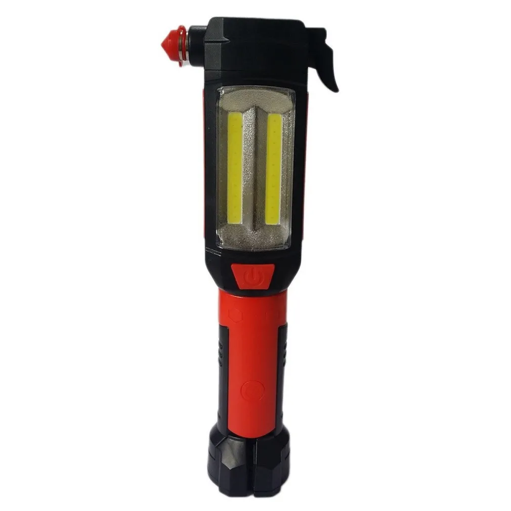 LAMPADA TORCIA LAVORO CALAMITA LED RICARICABILE MARTELLO ROMPI VETRO CINTURA USB