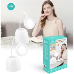 LAMPADA TOUCH TX-9082 TAVOLO LED USB SPECCHIO RICARICABILE 3 LUMINOSITÀ SNODABILE