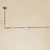 LAMPADARIO 8 SFERE G9 IN VETRO DA SOFFITTO IN METALLO ORO DESIGN MODERNO 71638