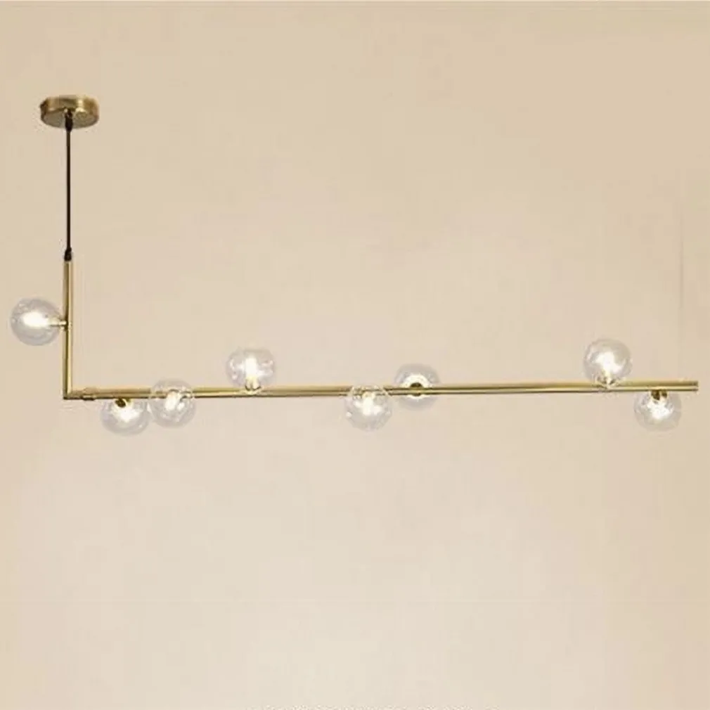 LAMPADARIO 8 SFERE G9 IN VETRO DA SOFFITTO IN METALLO ORO DESIGN MODERNO 71638
