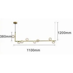 LAMPADARIO 8 SFERE G9 IN VETRO DA SOFFITTO IN METALLO ORO DESIGN MODERNO 71638