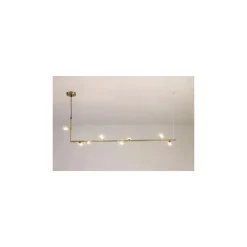 LAMPADARIO 8 SFERE G9 IN VETRO DA SOFFITTO IN METALLO ORO DESIGN MODERNO 71638