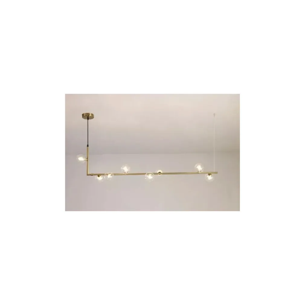 LAMPADARIO 8 SFERE G9 IN VETRO DA SOFFITTO IN METALLO ORO DESIGN MODERNO 71638