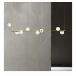 LAMPADARIO 8 SFERE G9 IN VETRO DA SOFFITTO IN METALLO ORO DESIGN MODERNO 71638
