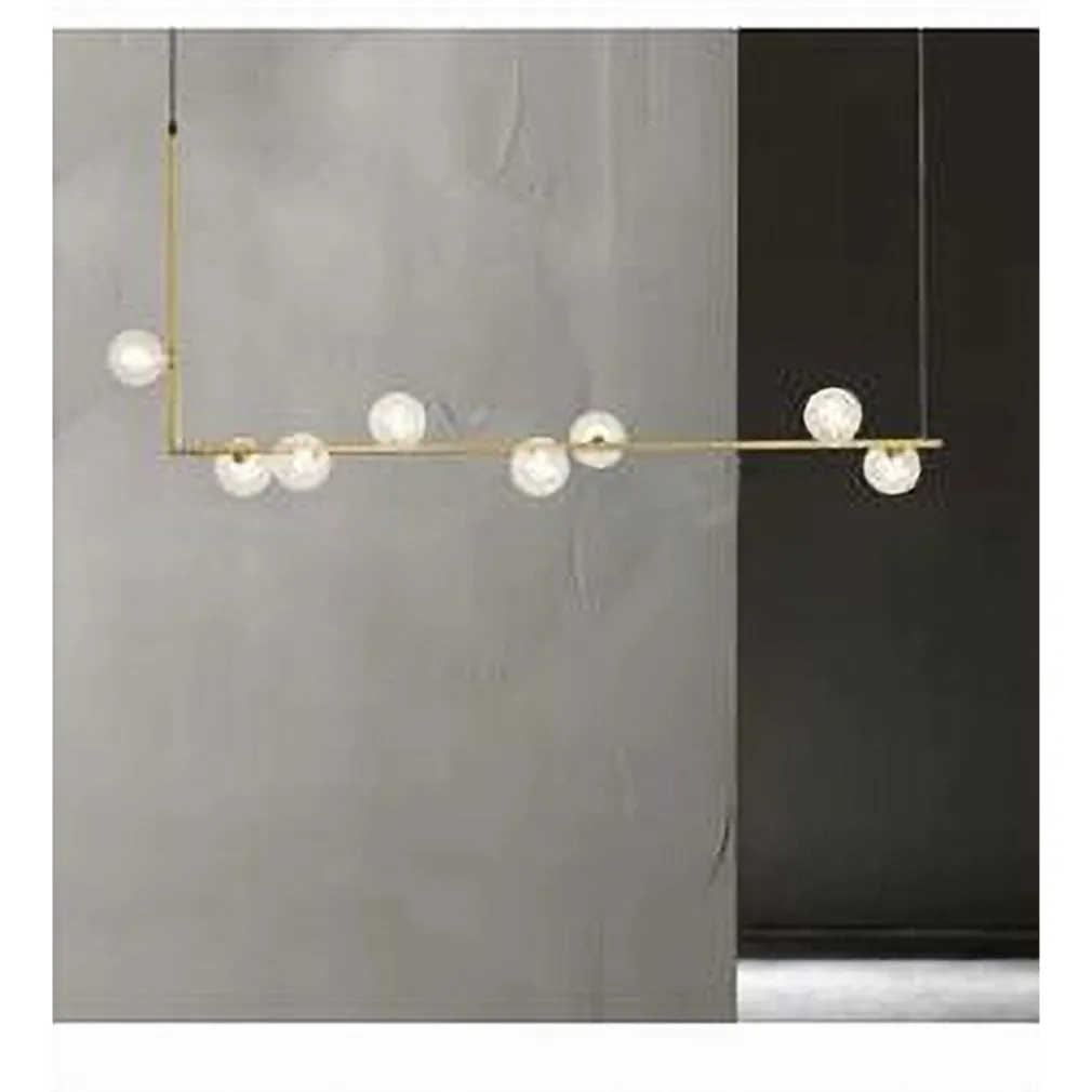 LAMPADARIO 8 SFERE G9 IN VETRO DA SOFFITTO IN METALLO ORO DESIGN MODERNO 71638