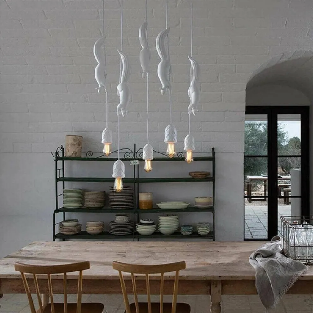 LAMPADARIO A FORMA DI SCOIATTOLO LAMPADA DECORATIVA SOSPENSIONE ATTACCO E27 A57