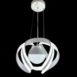 LAMPADARIO A LED 78 W CON SFERA CON BRILLANTINI GLITTER TECNOLOGIA CCT SWITCH B21-3C