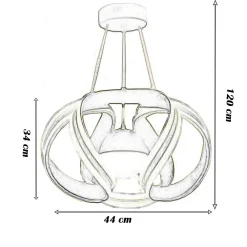 LAMPADARIO A LED 78 W CON SFERA CON BRILLANTINI GLITTER TECNOLOGIA CCT SWITCH B21-3C