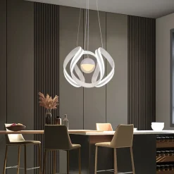 LAMPADARIO A LED 78 W CON SFERA CON BRILLANTINI GLITTER TECNOLOGIA CCT SWITCH B21-3C